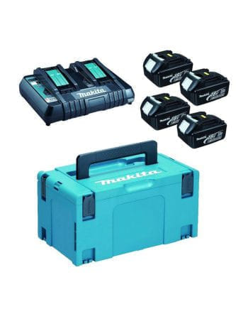 Baterías (x4) y cargador de 18V y 3.0Ah Makita